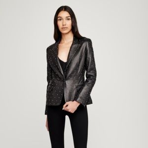 L'AGENCE Montegoi studded leather blazer